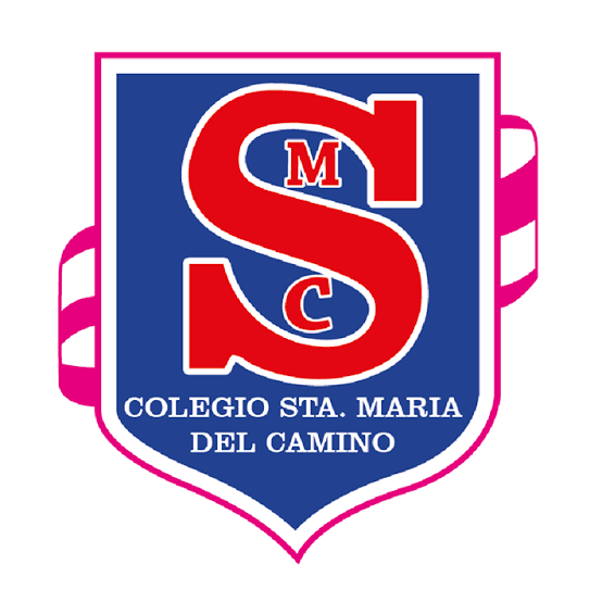 Escudo histórico azul y rojo de Santa María del Camino