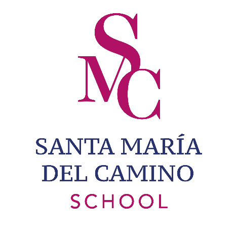 Monograma y nombre de Santa María del Camino School